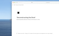 a screen shot of a page with the title deconstructing the dock