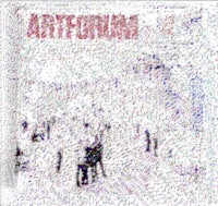 a pixelated image of a group of people on a street